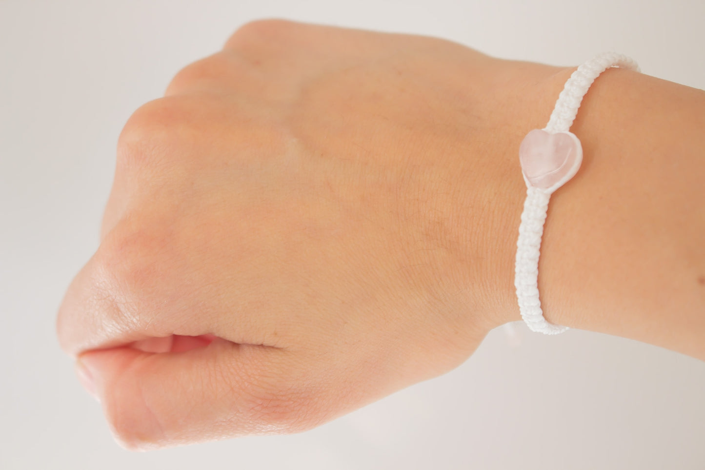 Natural Heart Rose Quartz Adjustable Bracelet, Friendship Bracelet - Meg’s Gems