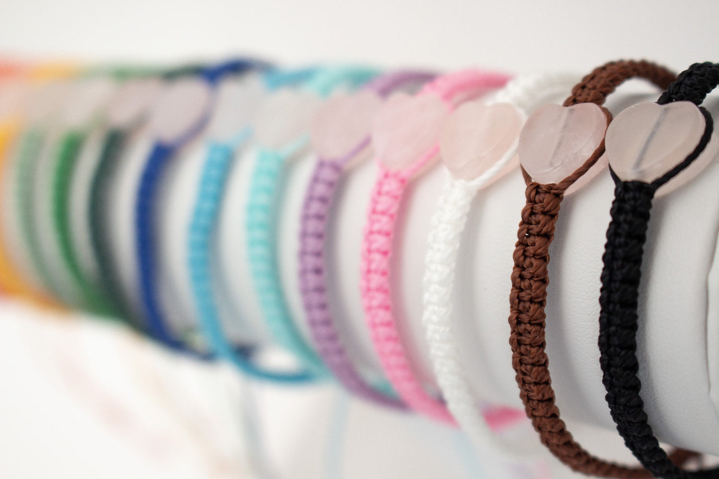 Natural Heart Rose Quartz Adjustable Bracelet, Friendship Bracelet - Meg’s Gems