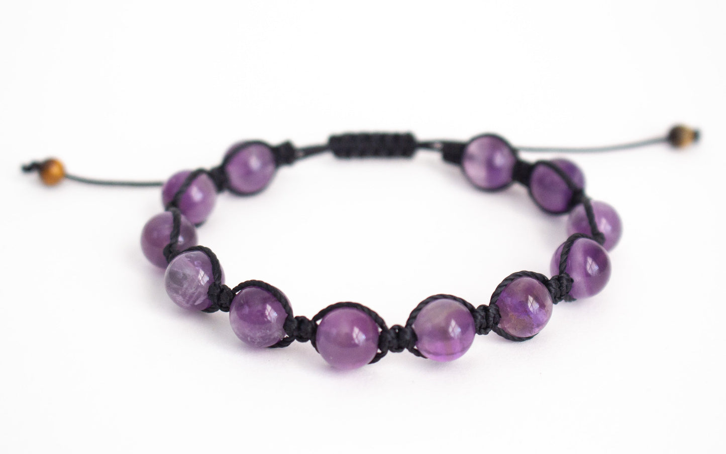 Natural Amethyst Adjustable Braided Bracelet - Meg’s Gems