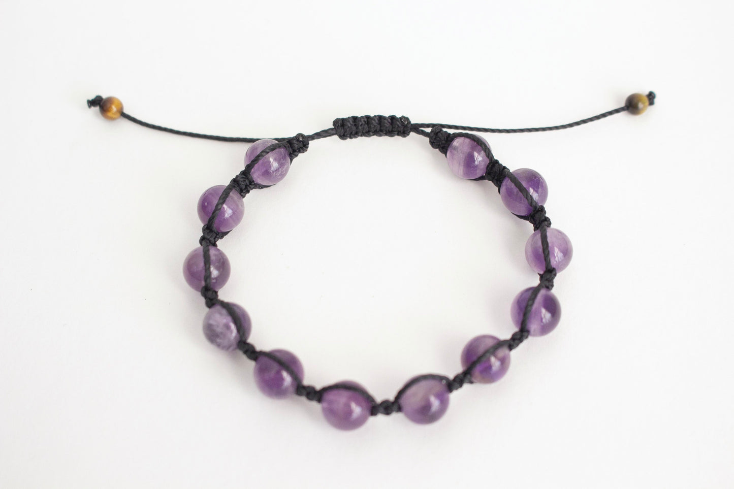 Natural Amethyst Adjustable Braided Bracelet - Meg’s Gems