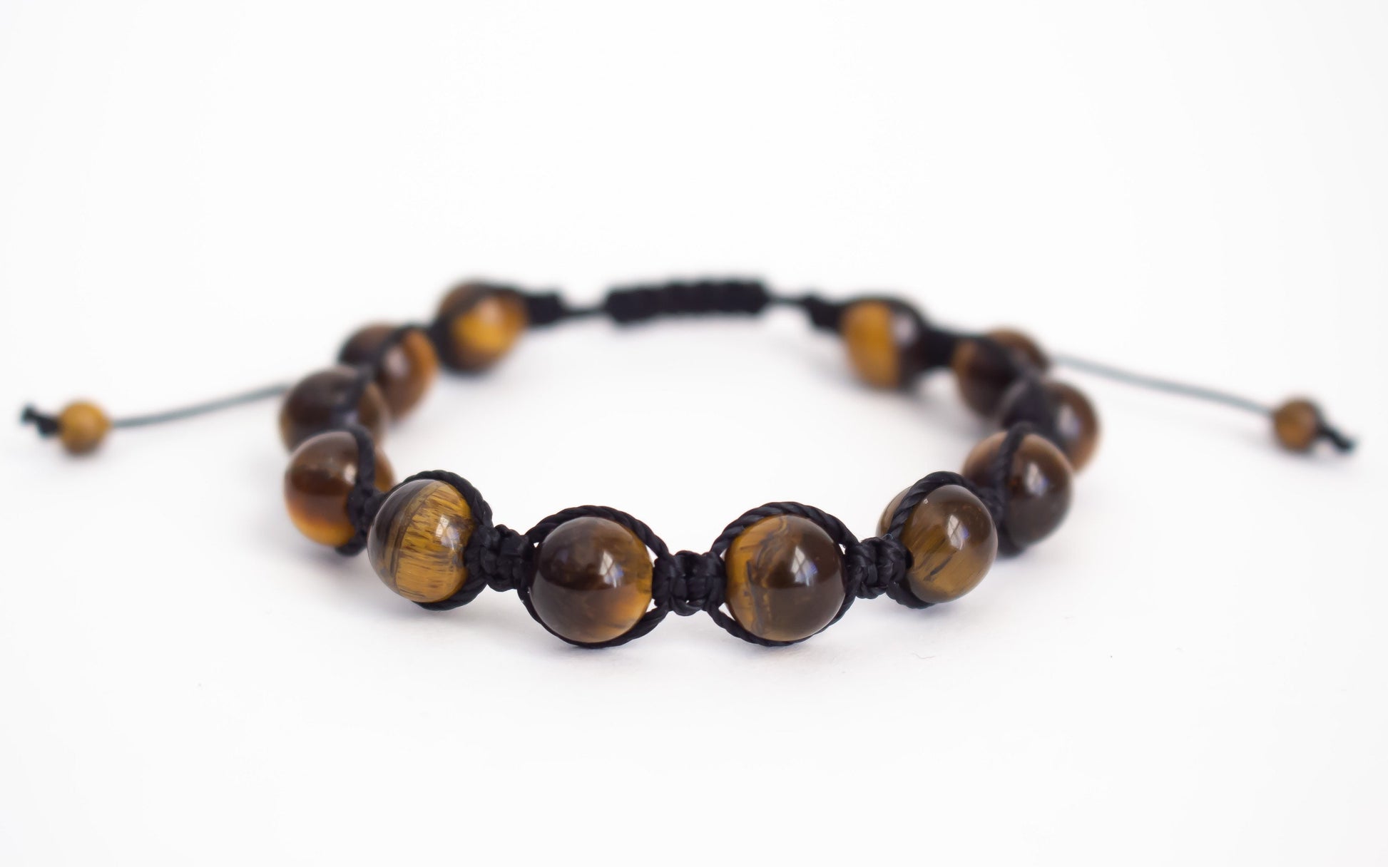 Natural Tiger Eye Adjustable Braided Bracelet - Meg’s Gems