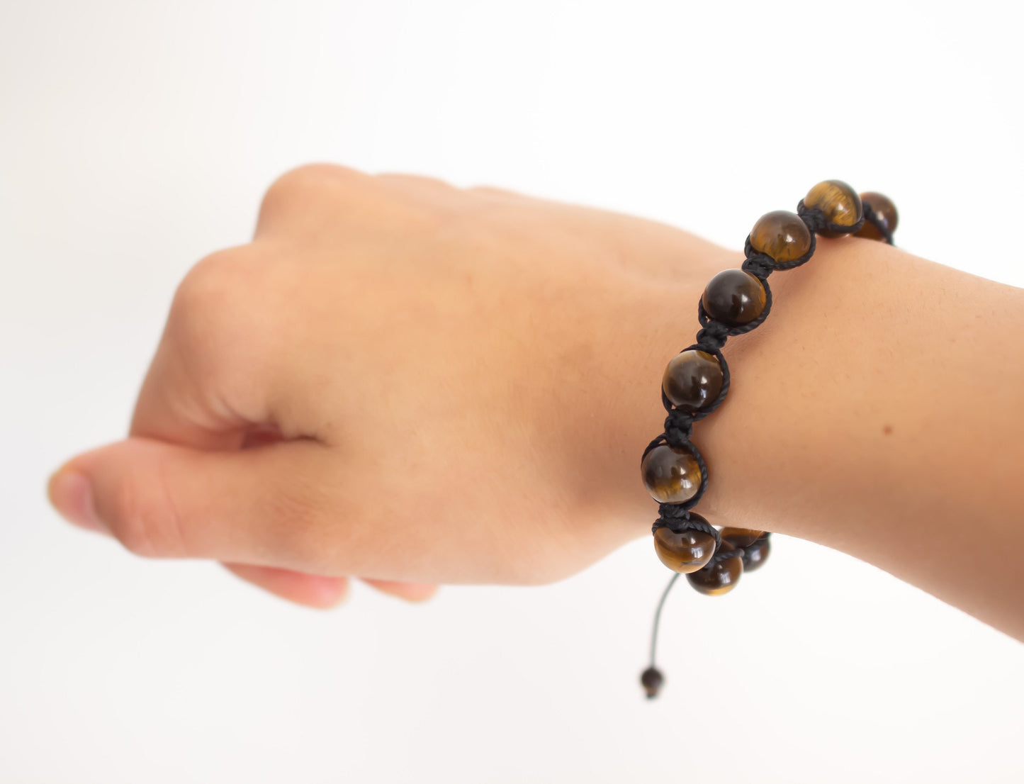 Natural Tiger Eye Adjustable Braided Bracelet - Meg’s Gems