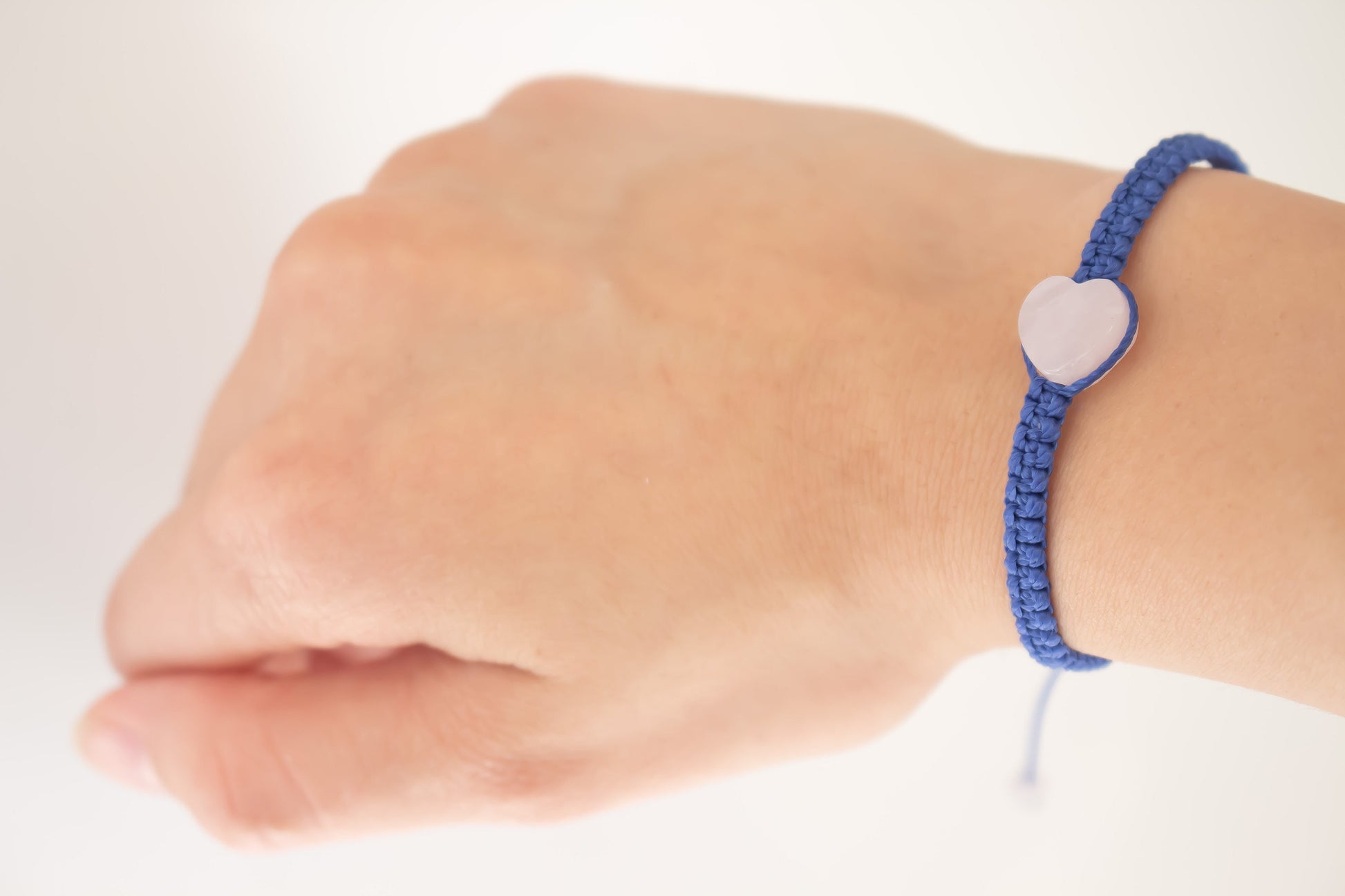 Natural Heart Rose Quartz Adjustable Bracelet, Friendship Bracelet - Meg’s Gems