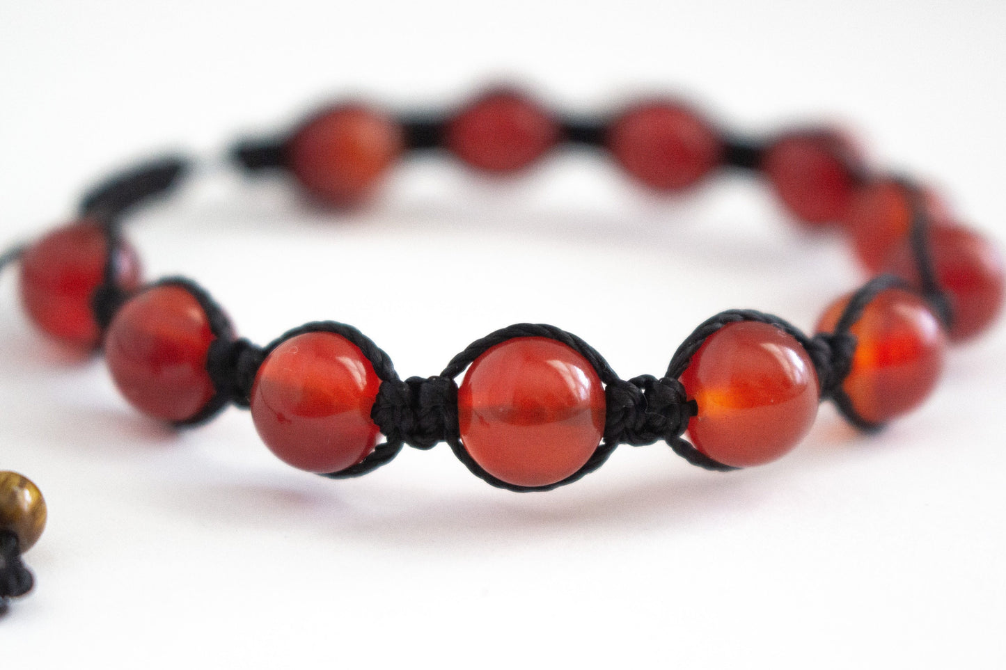 Natural Carnelian Adjustable Braided Bracelet - Meg’s Gems