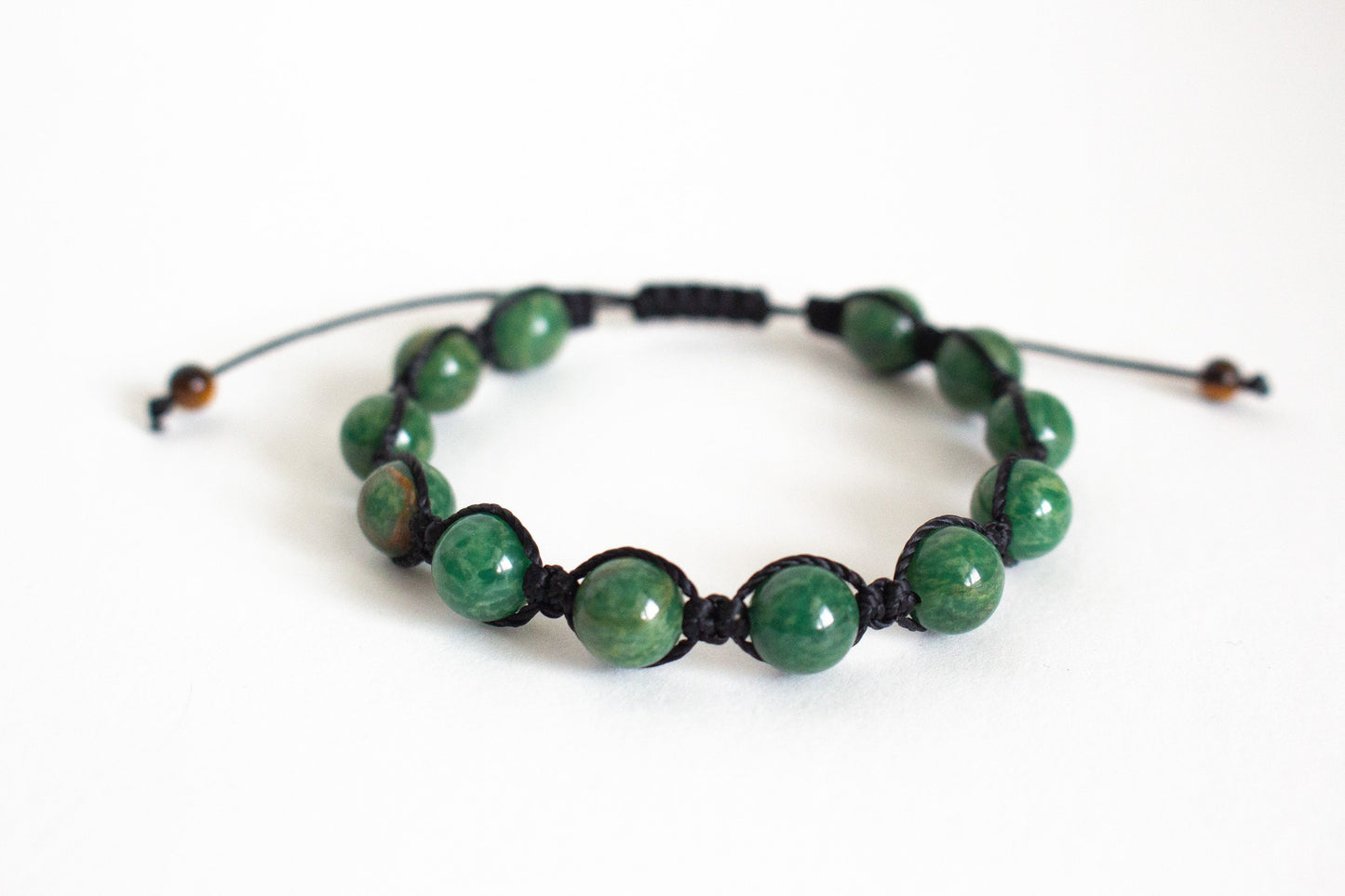 Natural Green Jade Adjustable Braided Bracelet - Meg’s Gems