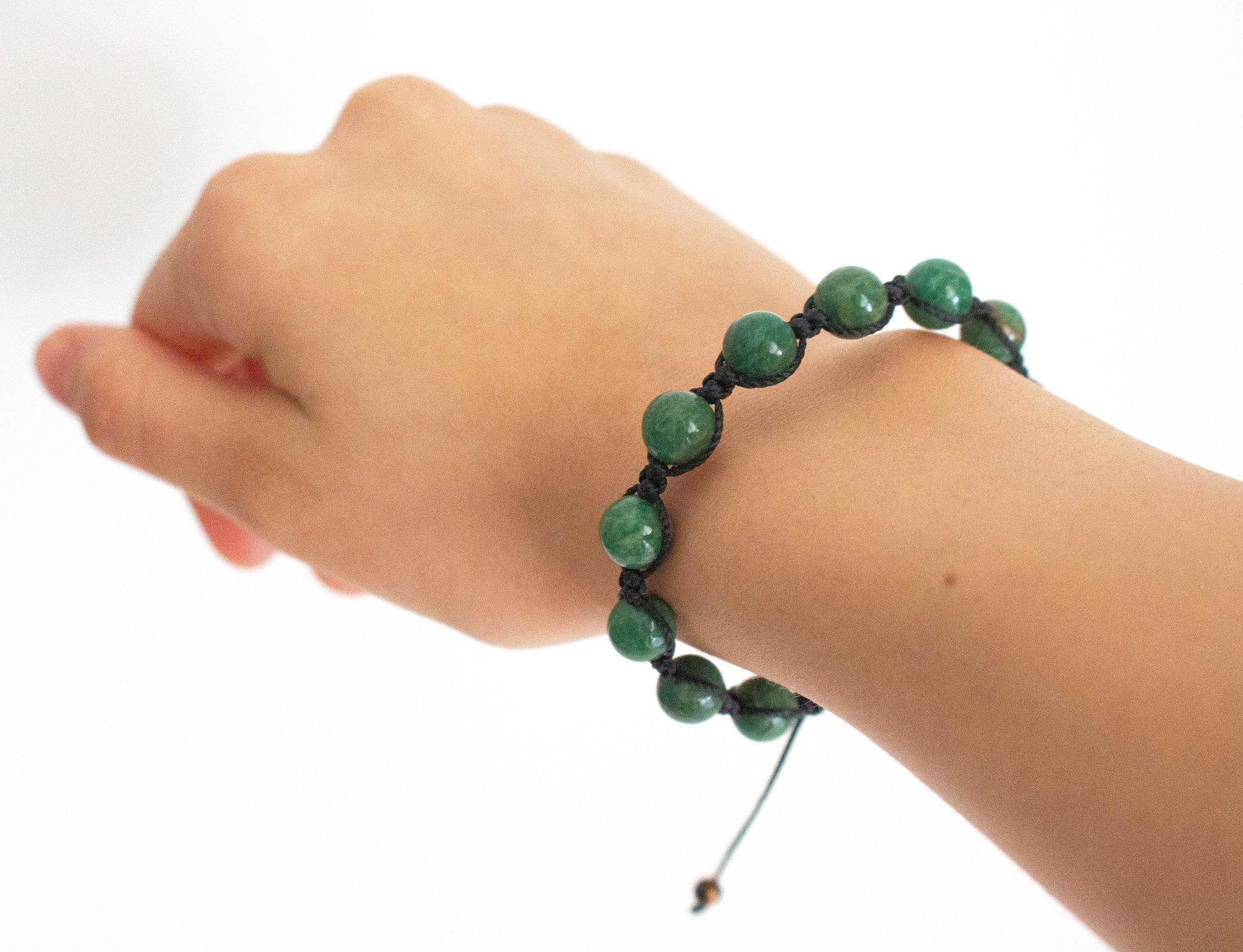 Natural Green Jade Adjustable Braided Bracelet - Meg’s Gems