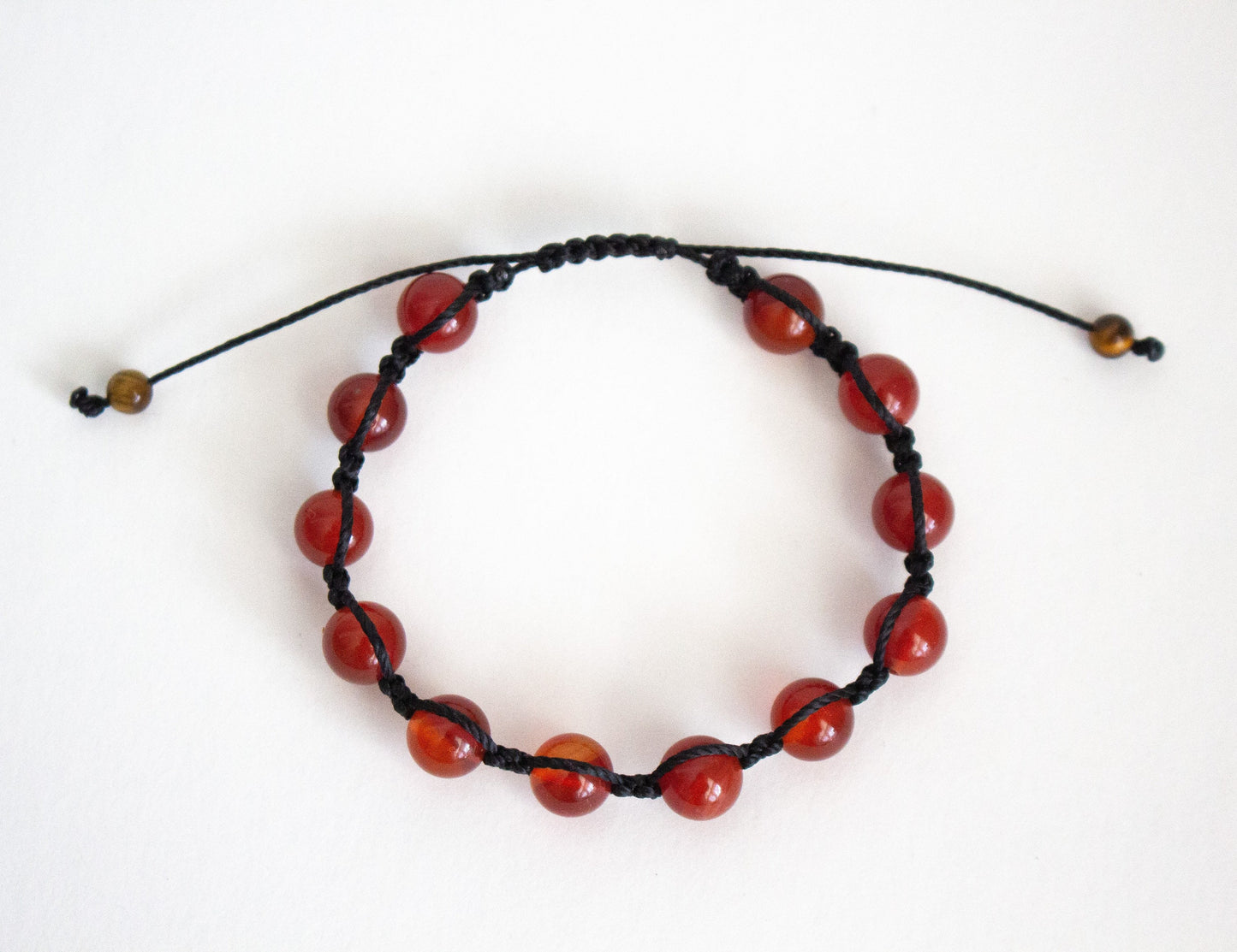 Natural Carnelian Adjustable Braided Bracelet - Meg’s Gems