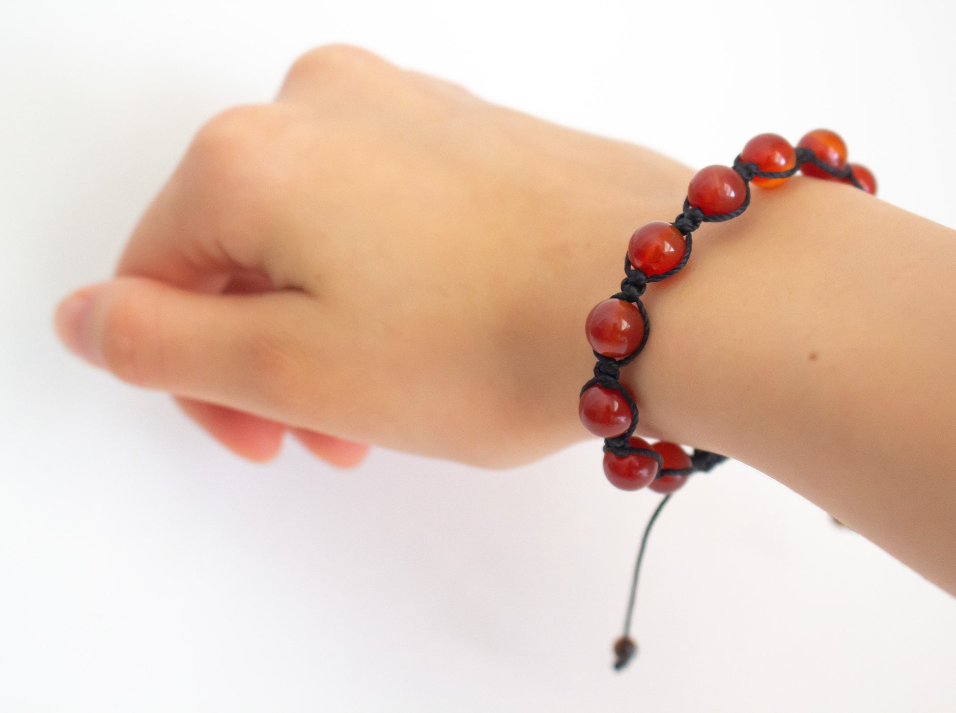 Natural Carnelian Adjustable Braided Bracelet - Meg’s Gems