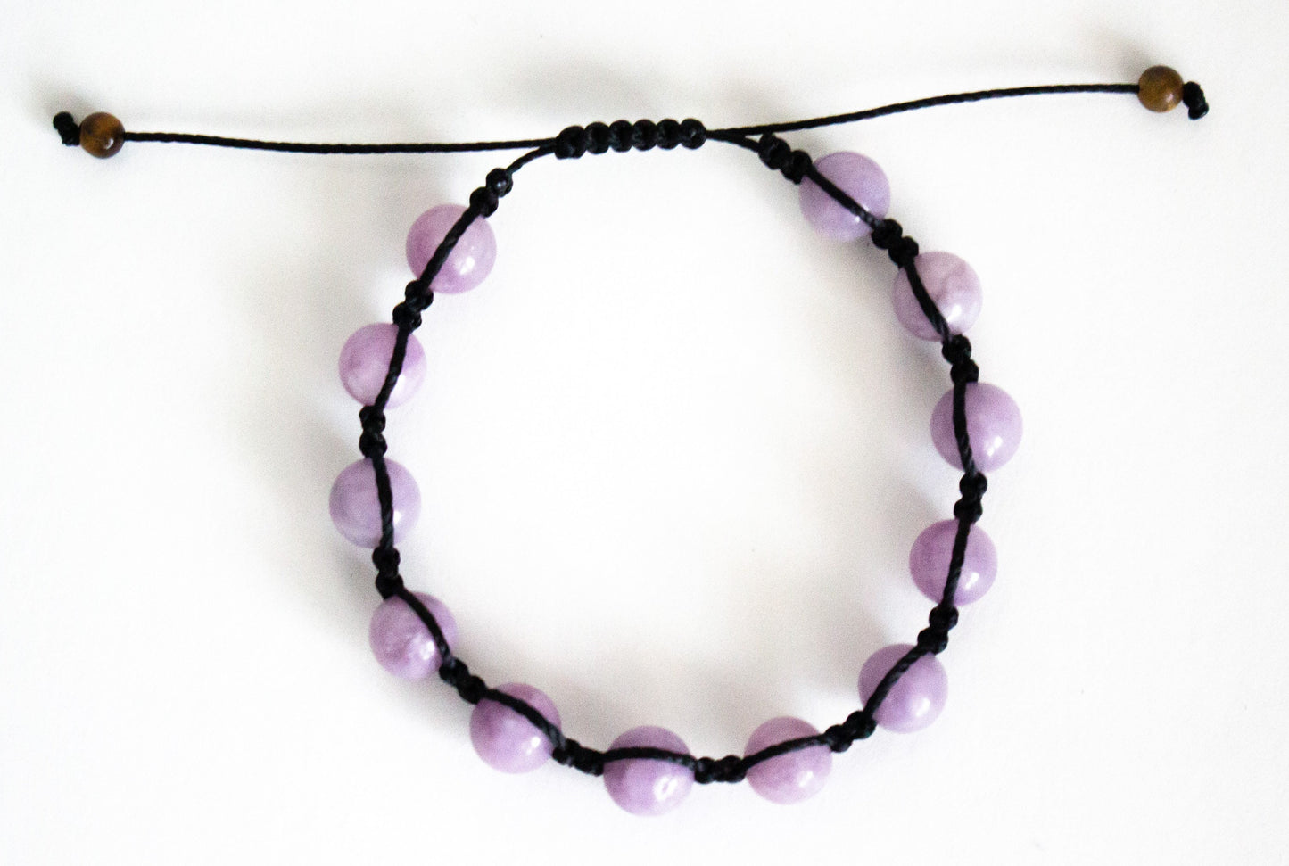 Natural Lepidolite Adjustable Braided Bracelet - Meg’s Gems