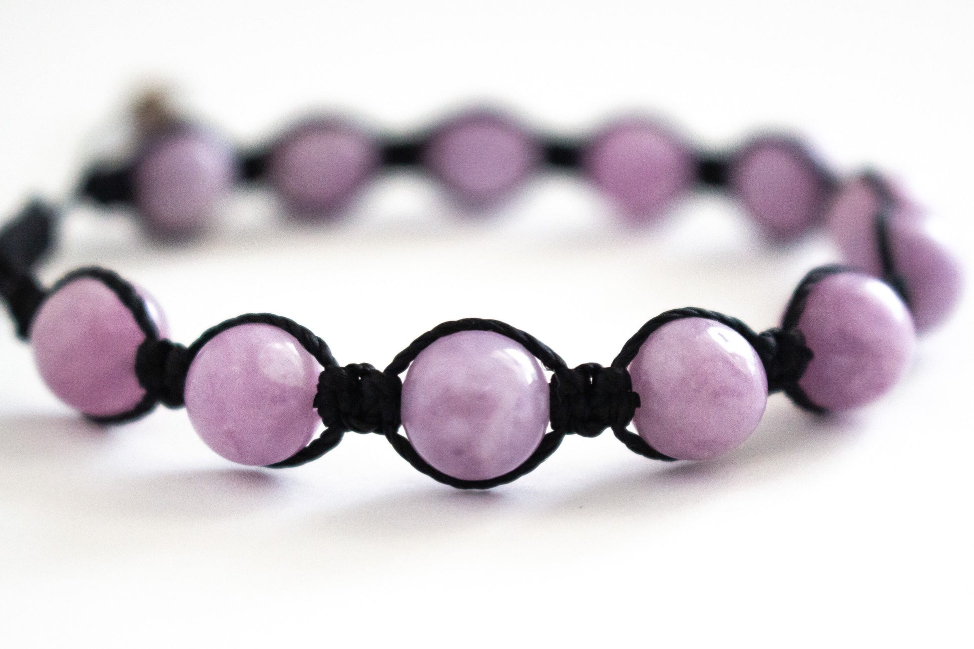 Natural Lepidolite Adjustable Braided Bracelet - Meg’s Gems