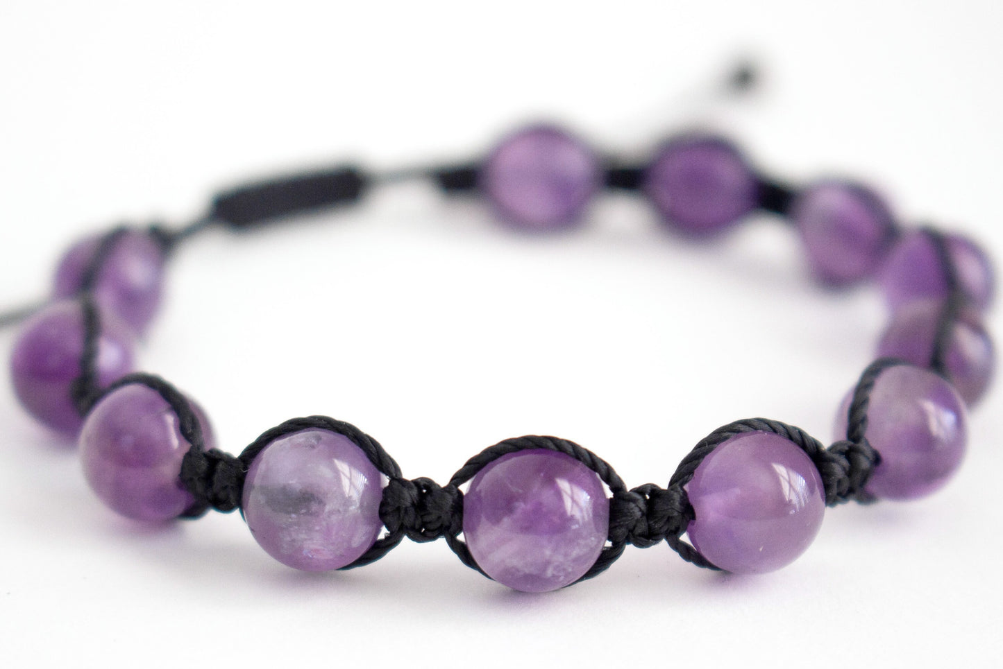 Natural Amethyst Adjustable Braided Bracelet - Meg’s Gems