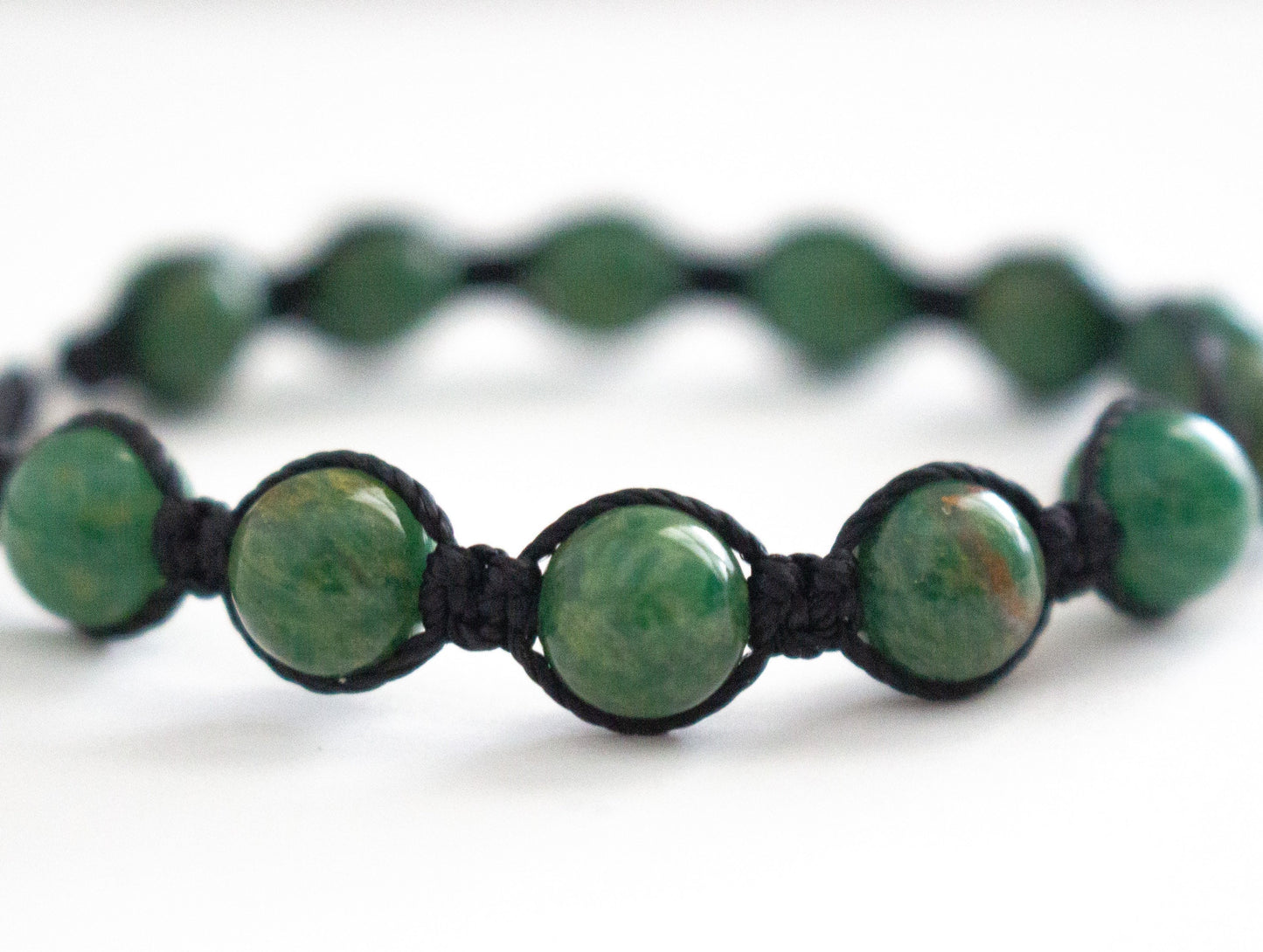 Natural Green Jade Adjustable Braided Bracelet - Meg’s Gems