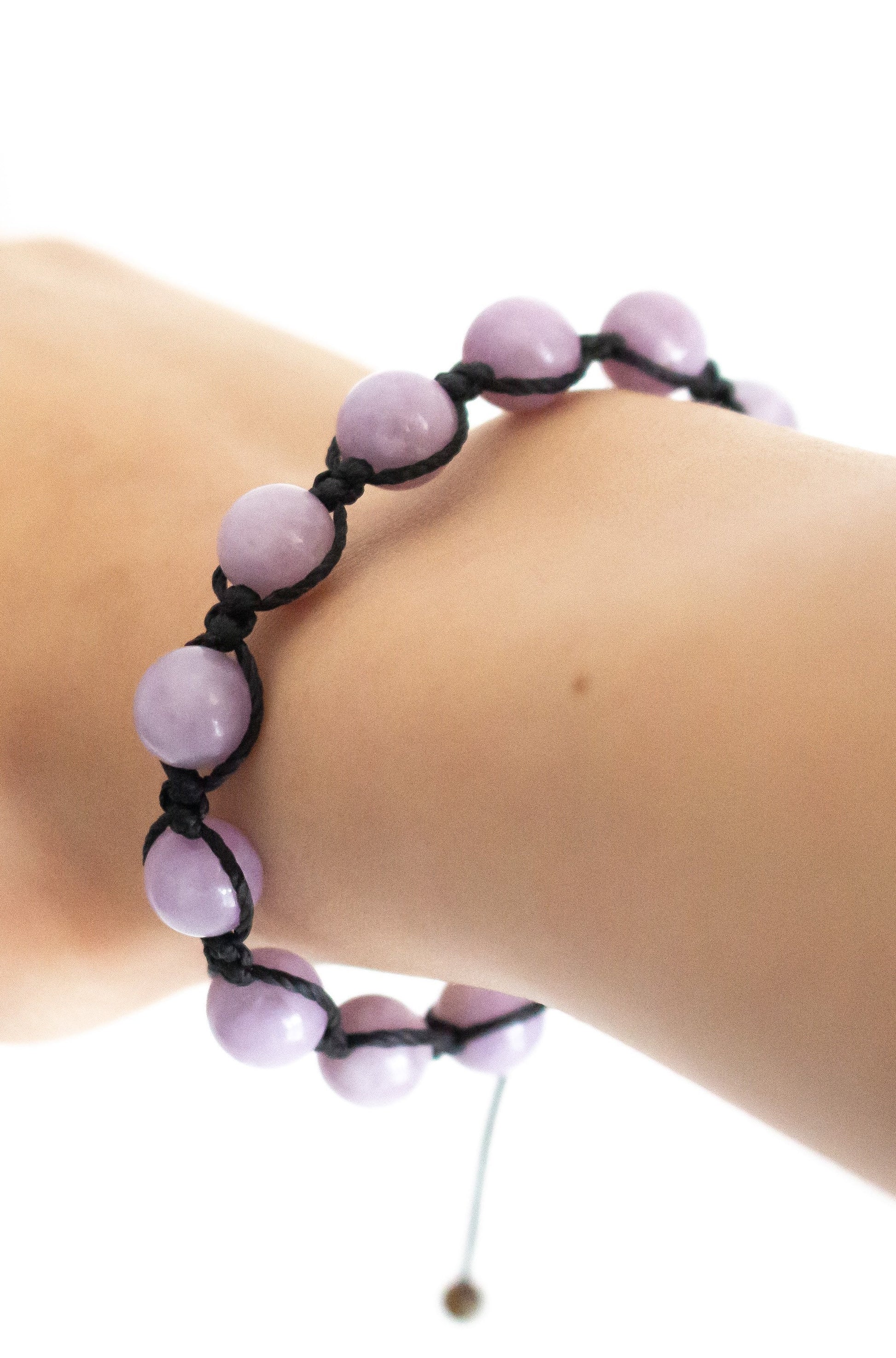 Natural Lepidolite Adjustable Braided Bracelet - Meg’s Gems