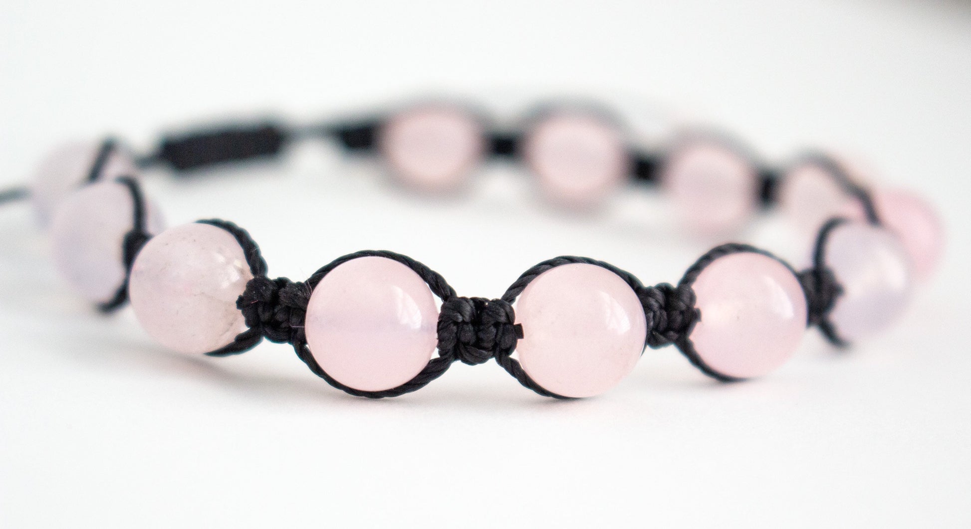 Natural Rose Quartz Adjustable Braided Bracelet - Meg’s Gems