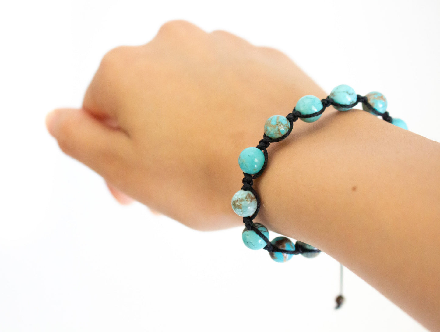 Natural Turquoise Adjustable Braided Bracelet - Meg’s Gems