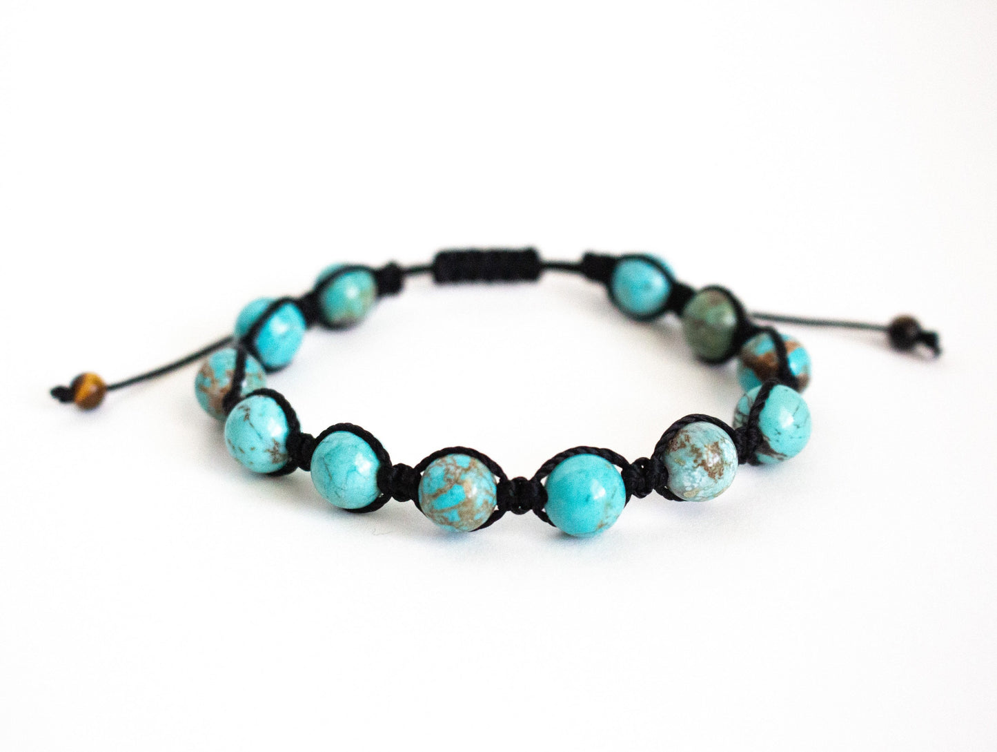 Natural Turquoise Adjustable Braided Bracelet - Meg’s Gems