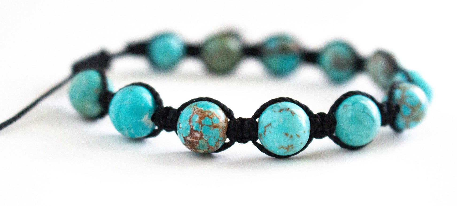 Natural Turquoise Adjustable Braided Bracelet - Meg’s Gems