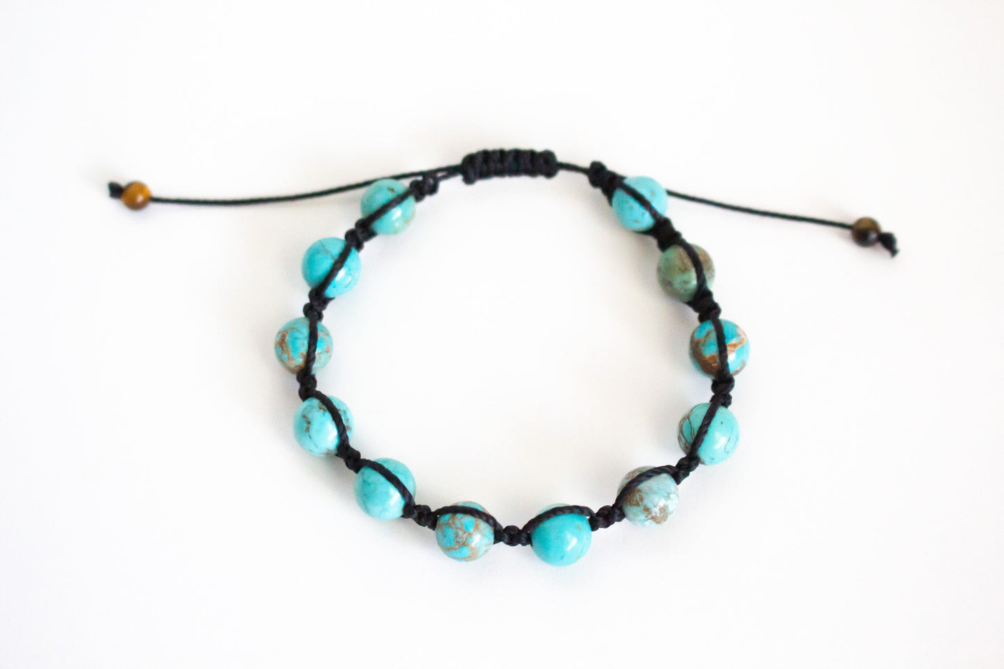 Natural Turquoise Adjustable Braided Bracelet - Meg’s Gems